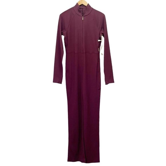 NWT Athleta x Alicia Keys Size Large Goddess Bodysuit Jumpsuit in Maroon NEW - Picture 2 of 16